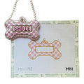 Pink Check Dog Tag Canvas: Add Name