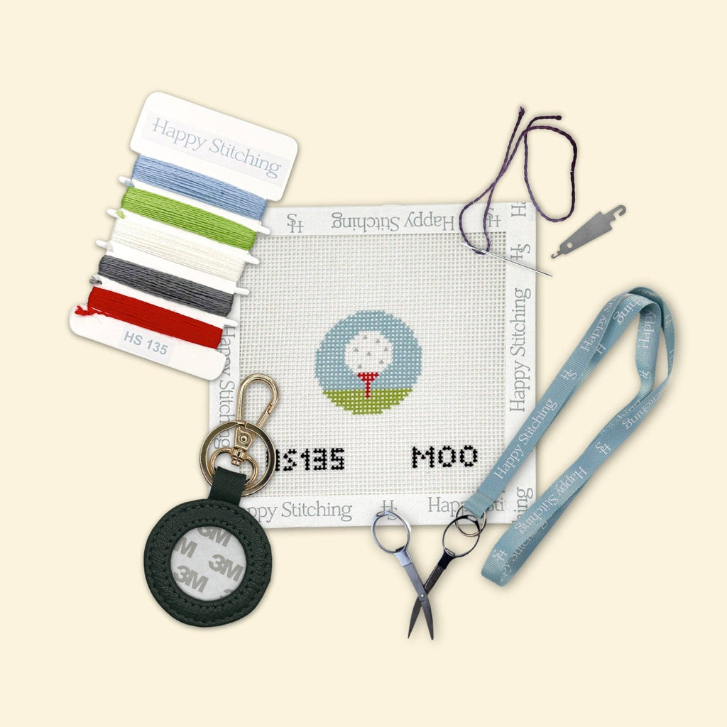 "Tee Time" All-In-One Needlepoint Keychain Kit