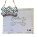 Blue Check Dog Tag Canvas: Add Name